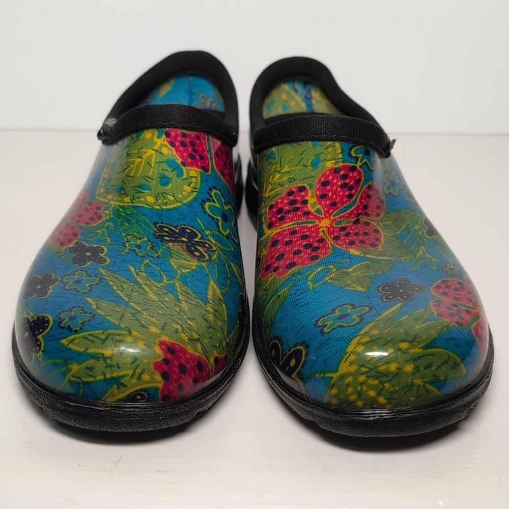 SLOGGERS midsummer blue floral waterproof Garden shoes women's size 7 - Picture 2 of 15